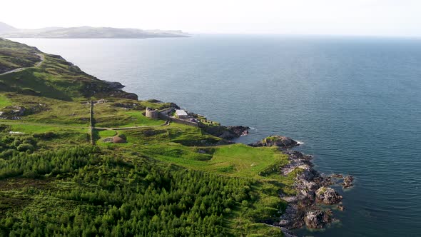 Aerial View of Lough Swilly and Knockalla Fort in County Donegal  Ireland