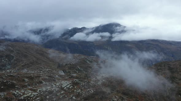 Dramatic landscape with mountains, Canton of Grisons, Switzerland