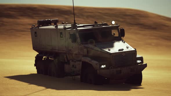 Armoured Military Truck in Desert