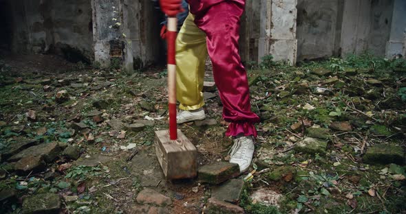 Scary Clown With A Hammer