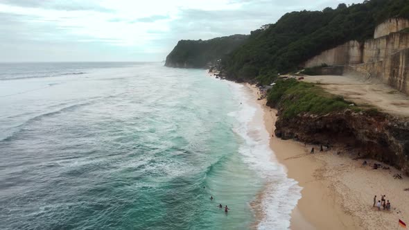 4K Bali Melasti Beach Aerial Footage