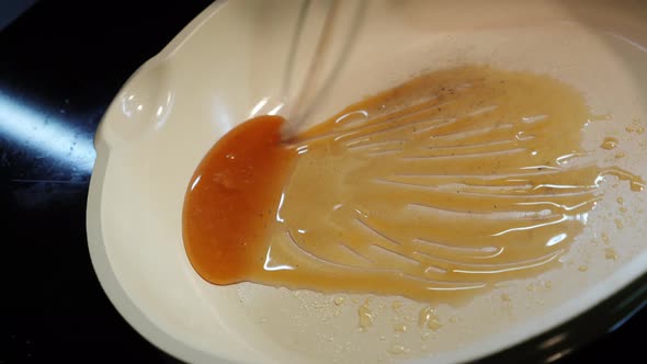 Making caramel at home with white sugar. 