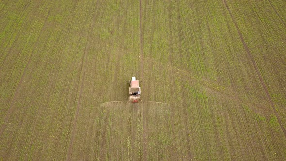 A Tractor on the Farm Field