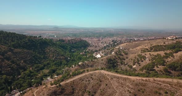 Aerial view of Granada and the Alhambra