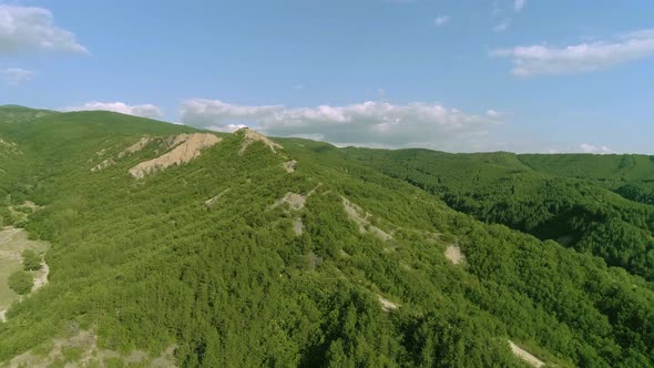 Green mountains and trees  area