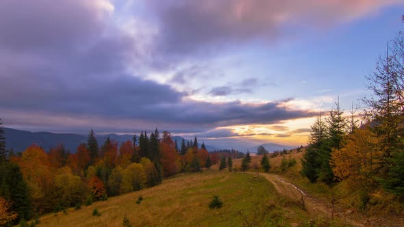 Autumn Sunrise in the Mountains