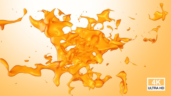 Orange Juice Stream Splash Collision