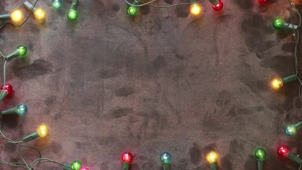 Glowing Christmas Lights animation with space for your project. Background Video.