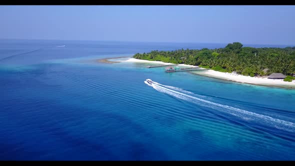 Aerial top view nature of luxury lagoon beach break by aqua blue lagoon and white sandy background o