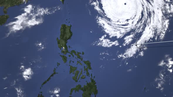 Plane Arrives To Manila Philippines