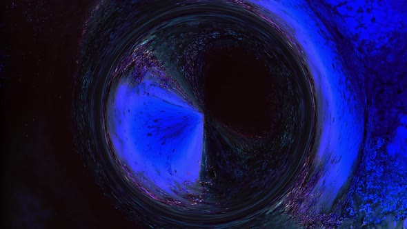 A swirl of liquid blue and black paint with neon lighting. Psychedelic abstract background