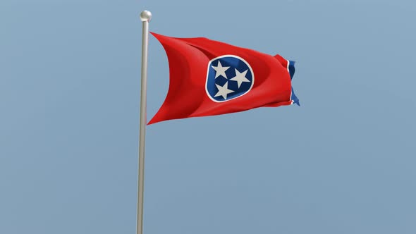 Tennessee flag on flagpole.