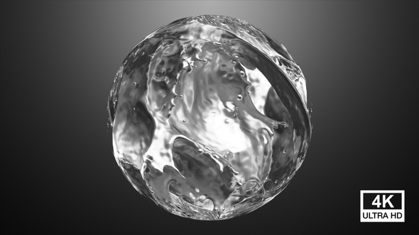 Liquid Metal Splash In Sphere 4K