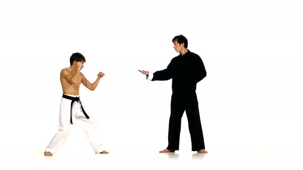 Sparrynh Taekwondo and Wushu Man on a White