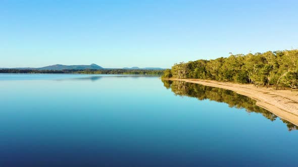 Aerial view of Pumicestone Passage, Queensland, Australia.