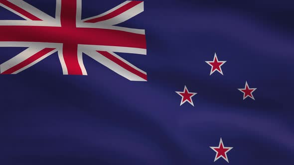 New Zealand Windy Flag Background 4K