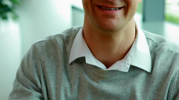 Smiling male executive in office