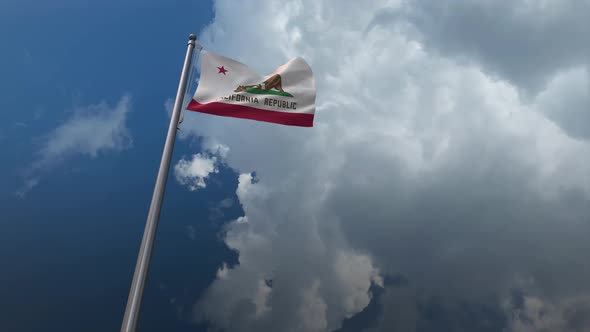 California State Flag Waving 4K