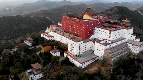 Aerial View of The Putuo Zongcheng Buddhist Temple, Chengde, China alt