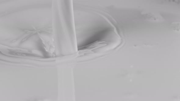 Pouring Fresh Milk in Super Slow Motion Shooted with High Speed Cinema Camera at 1000Fps