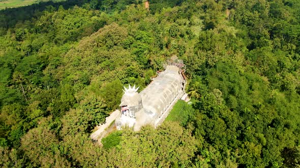 Picturesque Gereja Ayam or Chicken Church, Magelang in Indonesia. Aerial panoramic view