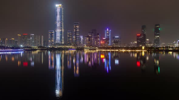 Timelapse Skyscrapers of Nanshan at Shenzhen City Buildings