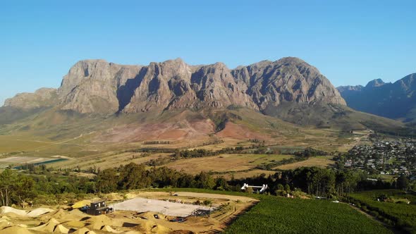 Drone footage of Stellenbosch mountains - South Africa