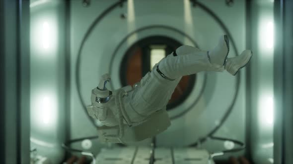 Astronaut Inside the Orbital Space Station alt