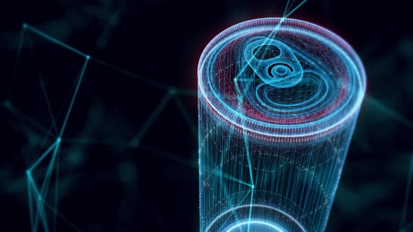 Energy Drink Can Hologram Close Up 4k alt