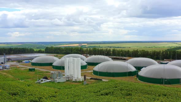 Organic biofuel plant on green field
