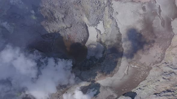 Above the Mutnovsky Volcano Crater with Fumaroles