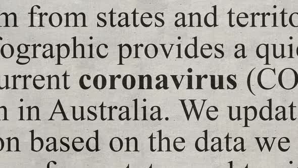 Coronavirus COVID-19 In Newspaper Text alt