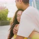 Slow motion asiatic young couple outdoor hugging in love - VideoHive Item for Sale