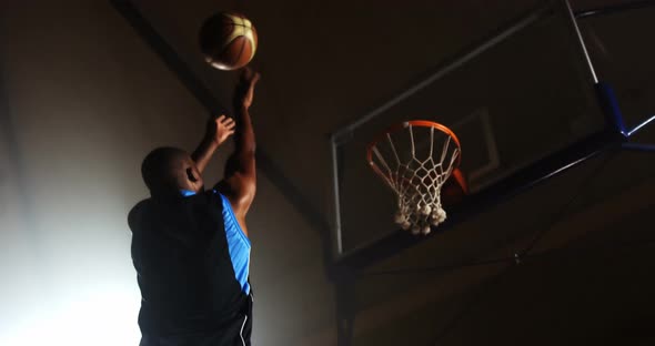 Sportsman playing basketball