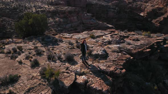 Young girl in the canyon 