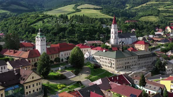 Aerial view of the museum in Gelnica, Slovakia