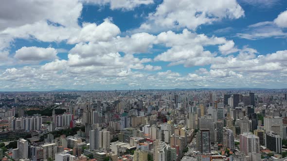 Sao Paulo Brazil. Panoramic landscape of downtown city buildings