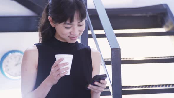 Woman using smart phone