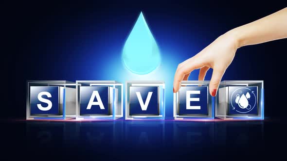 Save Water Letter Concept alt