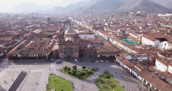 An aerial view of cusco square