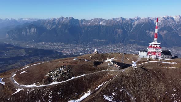 Patscherkofel Mountain And Ski Area With Restaurant, ORF Radio and TV Tower At Daytime In Tyrol, Aus