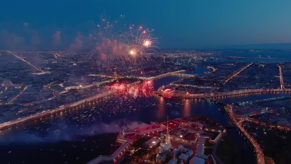 Festive Salute Over the Peter and Paul Fortress in a Significant Victory Day for the Country on May