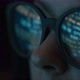 Close Up Female In Glasses Reflecting Mining Cryptocurrency Process - VideoHive Item for Sale