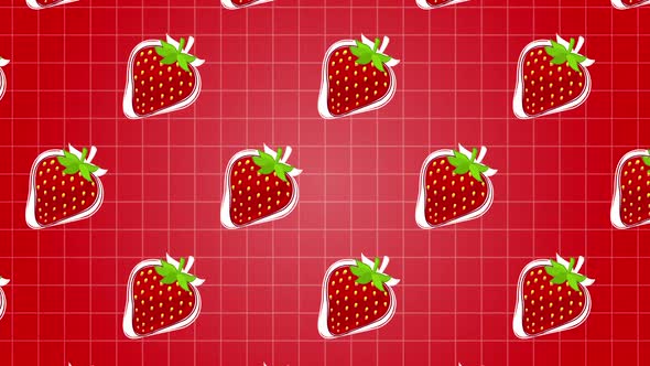 Strawberry Fruits Food Animation Background