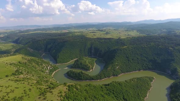 Meanders at Rocky River Uvac in Serbia