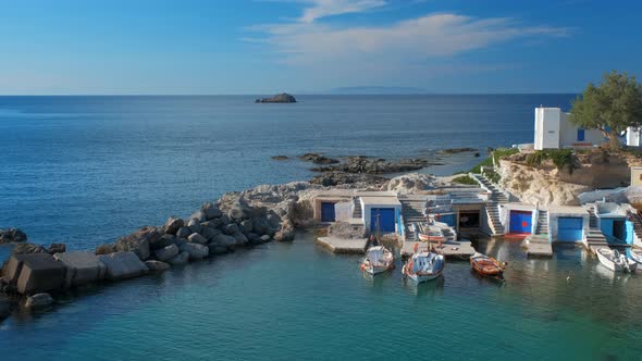 Mandrakia Village in Milos Island, Greece