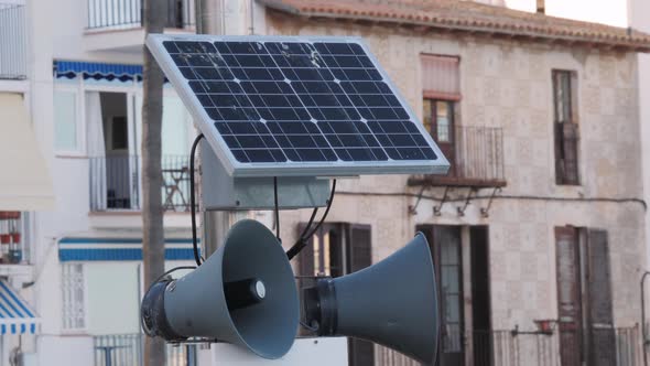 Eco Friendly Autonomous Led Street Light Projector and Microphone with Solar Panel for Daytime