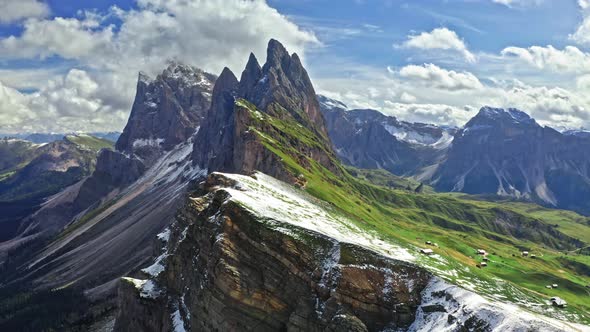 Seceda in South Tyrol, Dolomites, Italy, view from above