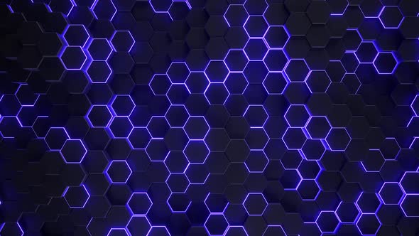 Hexagons Glowing Background 06