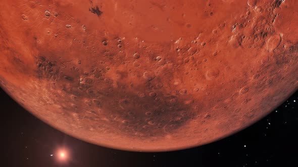 Mars Rotating In Space 4K